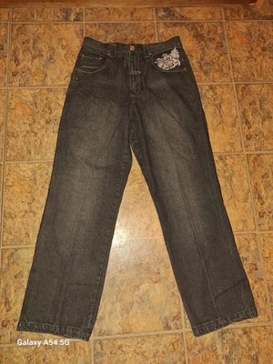 Pantalones de mezclilla vintage BAREFOX 32 negros holgados hip hop patinador fabuloso Foto 1 de 4