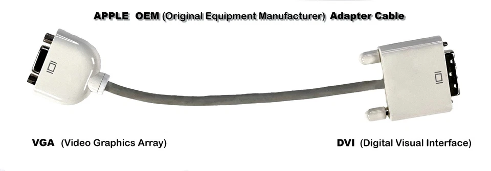 Apple OEM VGA to DVI Video Adapter Cable (Older Generation) - Image 1 of 4