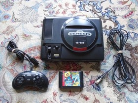 Sega Genesis Console Model 1, Spider-Man game, 6-button controller TESTED!