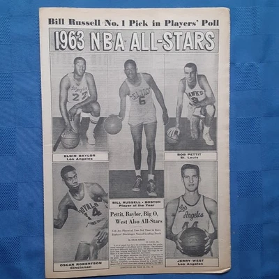 Boston Celtics Bill Russell 1963 Jugador del Año NBA Baylor West Robertson  Foto 1 de 4