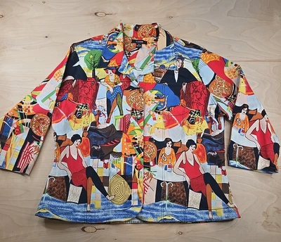 Chaqueta vaquera KAKTUS para mujer XL colorida arte de usar algodón elástico Foto 1 de 4