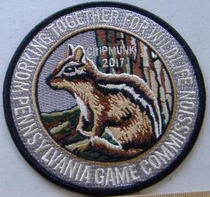 CHIPMUNK 2017 PENNSYLVANIA GAME COMMISSION FABRIC PATCH - Picture 1 of 1
