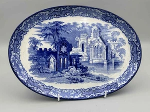 George Jones Abbey Blue and White Vintage 11,1/2" Oval Tray Rare. - Picture 1 of 2