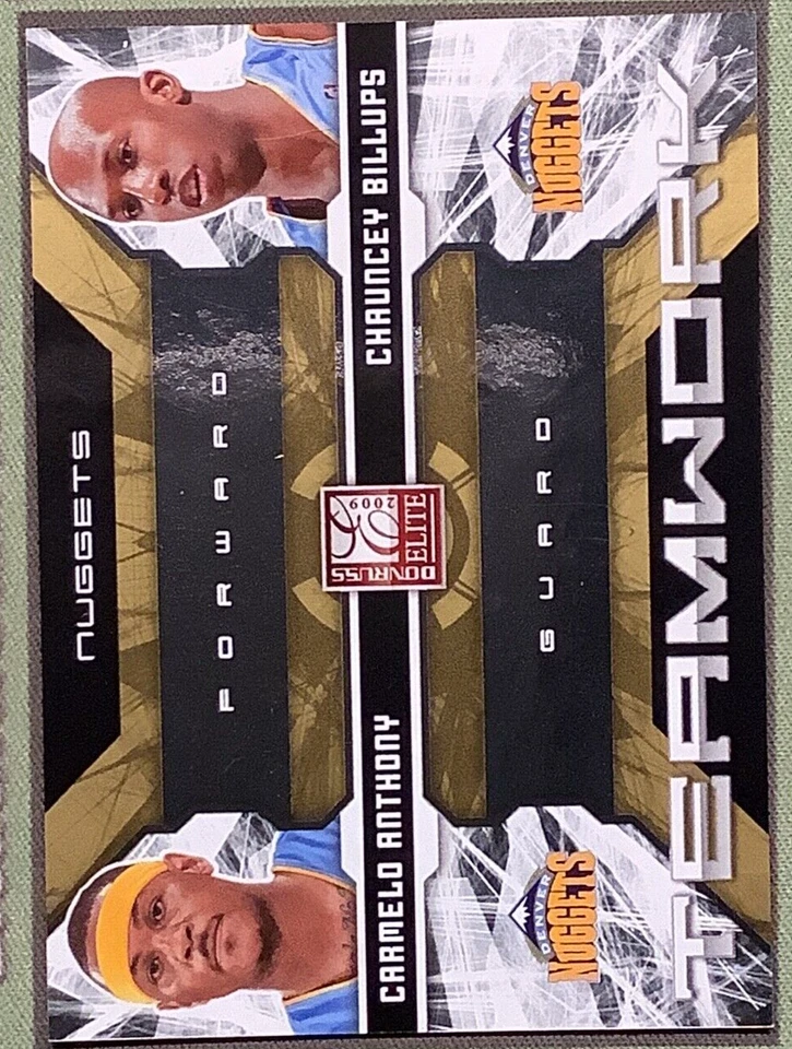 2009 Donruss Elite Teamwork Combos Gold /100 Carmelo Anthony Chauncey Billups  - Image 1 of 3