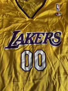 #00 LA Lakers Yellow Champion Home Jersey Sz 44 Pre-owned Kobe , No Name On Back - Foto 1 di 6