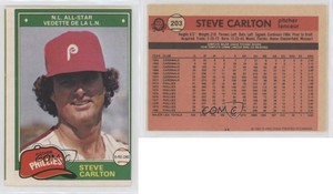 1981 O-Pee-Chee White Back Steve Carlton #203 HOF