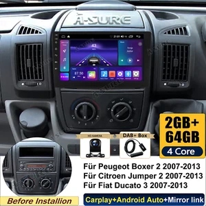 DAB+ 2+64G Android 14 Autoradio Kam Für Fiat Ducato Peugeot Boxer Citroen Jumper - Bild 1 von 16