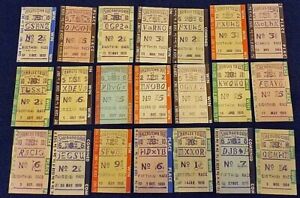 LOT OF 36 HEAVY CARDBOARD 1950'S & 1960'S TOTE TICKETS - HORSE RACING TOTES!