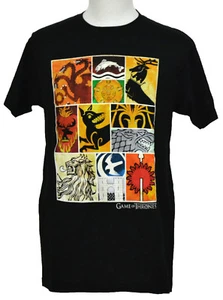 Game of Thones T-Shirt HBO House Sigils Medley Grafik Tee schwarz Baumwolle neu mit Etikett - Bild 1 von 2