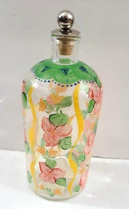 Tracy Porter Zrike Hand Painted Tall Glass Bottle The Home Collection Portugal - Picture 1 of 6