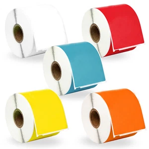 DYMO LW 30256 ABNEHMBAR - 5 Rollen - 1 Stück WEISS ROT BLAU GELB ORANGE - Bild 1 von 11