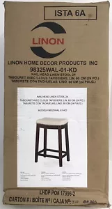 Linon Nail Head 24" Backless Counter Stool - Dark Brown with Beige - Picture 1 of 8
