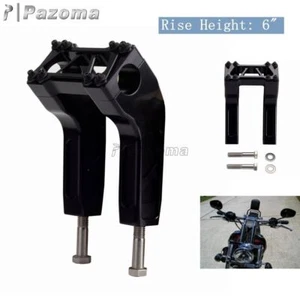 1-1/8" Club Style Tall Handlebar Riser 6" For Harley Street bob Dyna Sportster - Picture 1 of 8