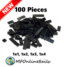 **NEW** 100x LEGO Black Tiles 1x1, 1x2, 1x3, 1x4 Bulk Mix Lot - 3069b 3070 2431