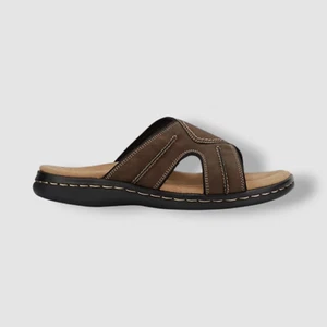 Dockers Men's Brown Sunland Leather Casual Slide Sandals Shoes Size 8W - Picture 1 of 7