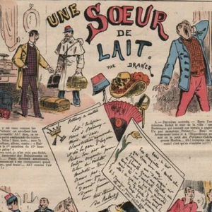 Une soeur de lait par Draner - - Gravure de presse 1883 - Picture 1 of 2