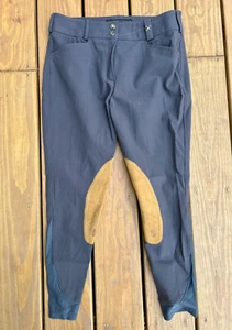 Tredstep Solo Breeches in Dark Grey with Tan Knee Patches (32R) - Picture 1 of 4
