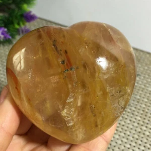 Pietra palma cuore cristallo arcobaleno multi inclusione rosso naturale mirage 251g - Foto 1 di 9