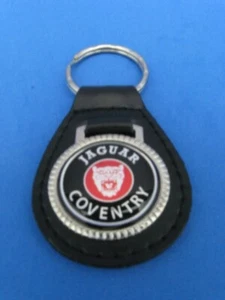 Jaguar genuine grain leather keychain key fob used old stock collectible - Picture 1 of 3