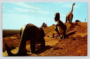 Rapid City South Dakota Dinosaur Park Sent to Sacramento Posted c1971 Postcard - Picture 1 of 4