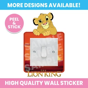 LION KING LIGHT SWITCH SURROUND WALL STICKER DECAL KIDS GIRL BOY BEDROOM - Picture 1 of 1
