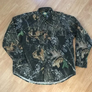 Cabelas Mossy Oak Camo Cotton Blend Flannel Shirt Men's XL Long Sleeve Hunting - Picture 1 of 7
