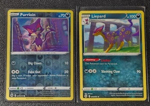 Purrloin 039/073 reverse holo & Liepard 040/073 Pokemon card Champion's Path NM - Picture 1 of 1