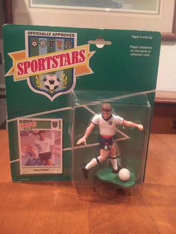 Gary Lineker England 1989 Sportstars Action Figure Kenner NIB Three Lions Soccer Cover