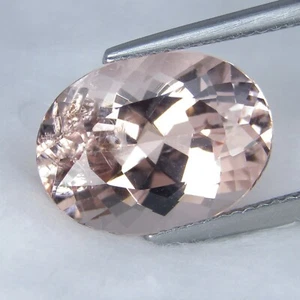 6.83Cts Classic Natural Peach Pink Color Morganite Oval Shape Loose Gem - Picture 1 of 5