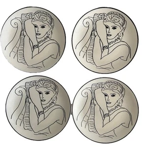 Lot Of 4 Sango Handcrafted Francesca Lady Plates #6153 7.5" - Picture 1 of 3