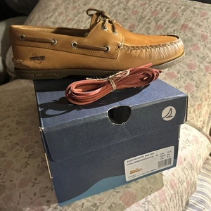 Scarpa da barca uomo Sperry US 10.5 Royal Brown A02 autentica originale $120 - Foto 1 di 24