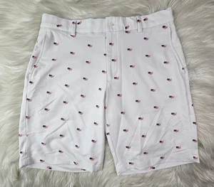 Pantalones Cortos de Golf Walter Hagen Perfect 11 Blanco Estampado Bandera de EE. UU. 34 - Imagen 1 de 8