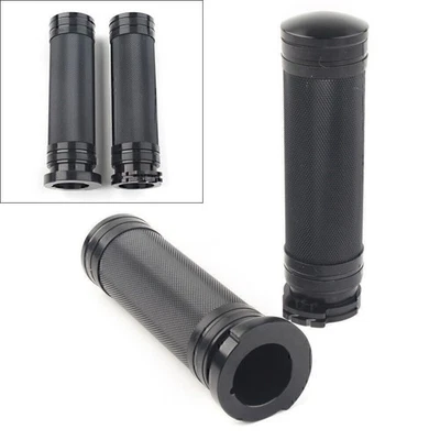 Handlebar Hand Grips For Harley Sportster Dyna Softail Touring Fatboy Black CNC - Изображение 1 из 4