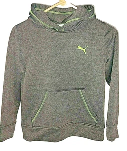 Puma Pullover Boys Girls Activewear Hooded Size Small S 8 Gray Green - Picture 1 of 8