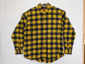 Izod Mens Shirt Long Sleeve Button Size L Cotton Yellow Blue - Picture 1 of 10