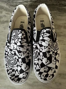 The Nightmare Before Chistmas X Classic Slip On B&W JACK. VERY RARE! M 10.5 - Picture 1 of 12