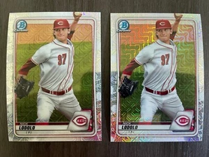 2020 Bowman Chrome Megabox Nick Lodolo Mojo Refractor lot (2) #BCP-39 - Picture 1 of 2