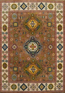 South-western Kazak Wool Area Rug: Handmade Traditional Patterns 8x10 ft - Picture 1 of 13