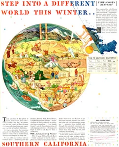 Southern California Winter Vacation Tourism MOVIES Cowboys INDIANS 1936 Print Ad - Picture 1 of 1