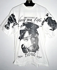 Vintage Tupac Rap T Shirt XXL Mens Makaveli 2Pac All Over Print AOP Hip Hop  Tee - Picture 1 of 5