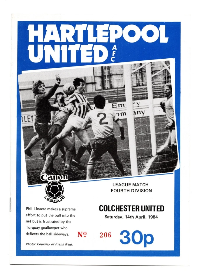 Hartlepool United v Colchester United – Division 4 – 14/4/1984 - Image 1 of 1