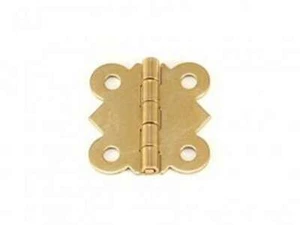 Lot of 50 (25 Pair) 1-1/4" x 1-1/4" Brass Plated Butterfly Hinges With Screws - Picture 1 of 2