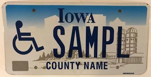 Iowa HANDICAP WHEELCHAIR license plate sample IA Disability Disabled - Picture 1 of 12