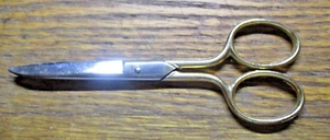 Tijeras de mango vintage pequeñas tono dorado Alemania 5" - Imagen 1 de 4