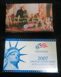 2007 Proof Set * 14 Coins * Presidential Dollars * State Quarters * US Mint - Picture 1 of 9