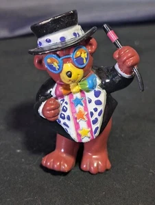 90s Lisa Frank Hollywood Rainbow Bear PVC Toy figure Top Hat Vintage 2.5" - Picture 1 of 4