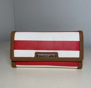 Cartera organizadora/chequera Zuri SLG Nine West roja blanca nueva con etiquetas - Imagen 1 de 14