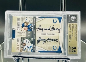 2009 Playoff National Treasures # 3 Raymond Berry / Moore Beckett 9.5 / Auto 10 - Picture 1 of 5