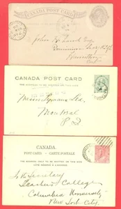 Canada QV + KE + KGV 3 Diff Stationary Post Card used Lot#a8233 - Picture 1 of 2