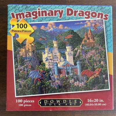 100 Piece Puzzle Imaginary Dragons Dowdle Folk Art  16 x 20 in. - Image 1 of 4